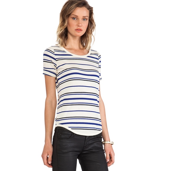 NWT $75 Demylee Multi Stripe Kate Cotton Tee in size Small! - Picture 4 of 7